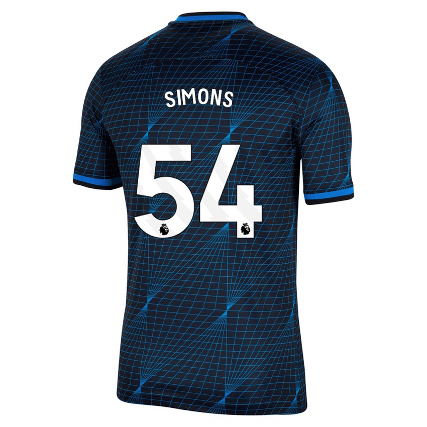 Bambino Maglia Xavier Simons #54 Blu Scuro Kit Gara Away 2023/24 Maglietta