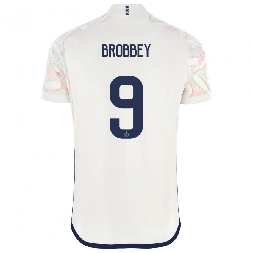 Bambino Maglia Brian Brobbey #9 Bianco Kit Gara Away 2023/24 Maglietta