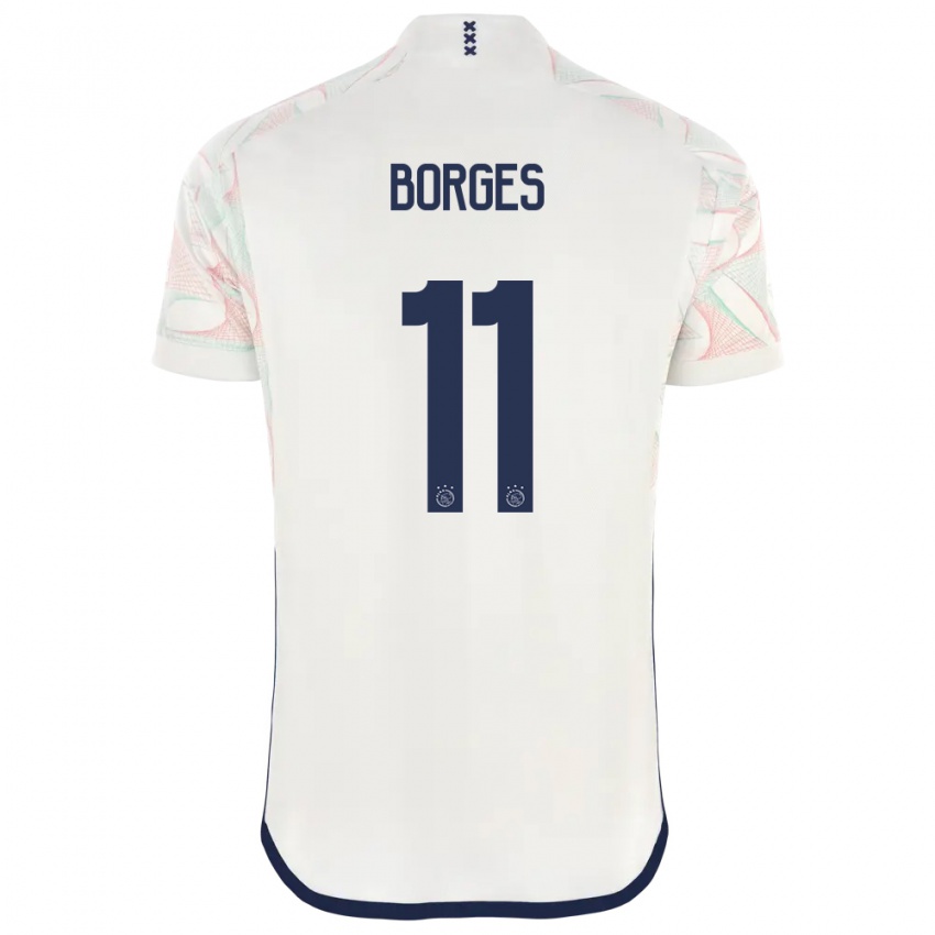 Bambino Maglia Carlos Borges #11 Bianco Kit Gara Away 2023/24 Maglietta