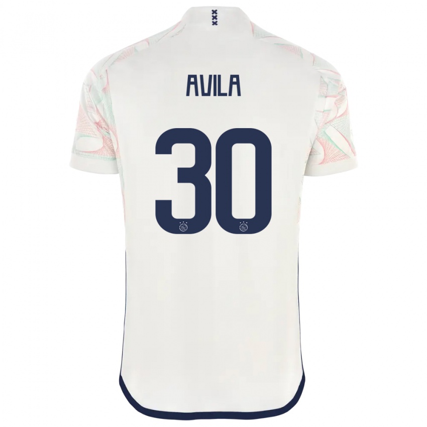 Bambino Maglia Gastón Ávila #30 Bianco Kit Gara Away 2023/24 Maglietta