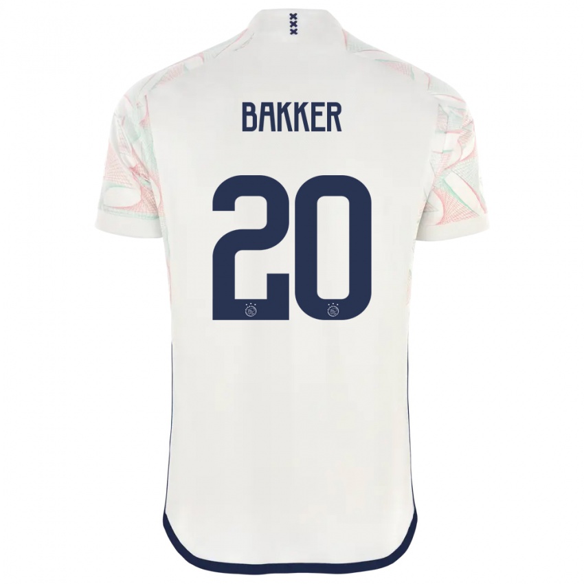 Bambino Maglia Eshly Bakker #20 Bianco Kit Gara Away 2023/24 Maglietta
