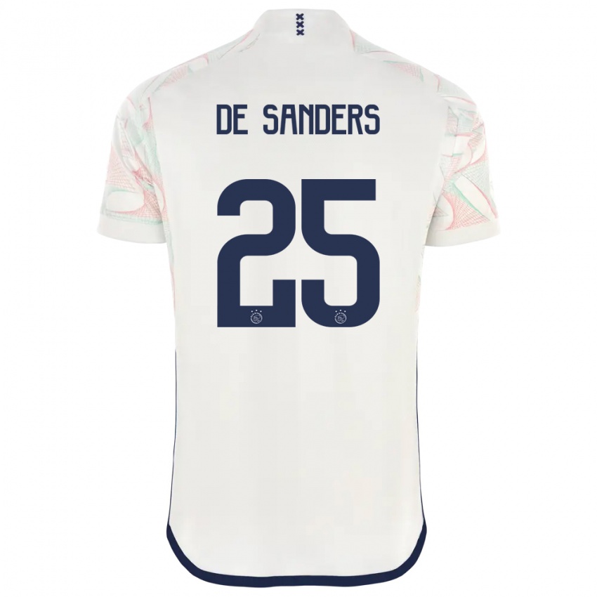 Bambino Maglia Kay-Lee De Sanders #25 Bianco Kit Gara Away 2023/24 Maglietta