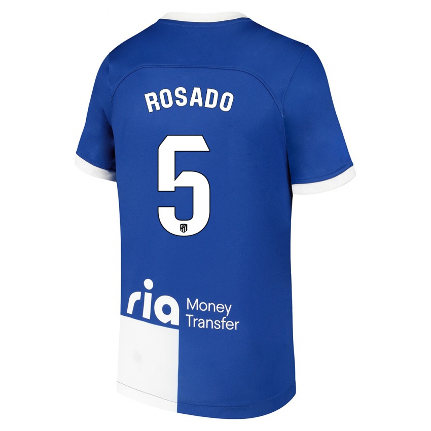 Bambino Maglia Diego Rosado #5 Blu Bianco Kit Gara Away 2023/24 Maglietta