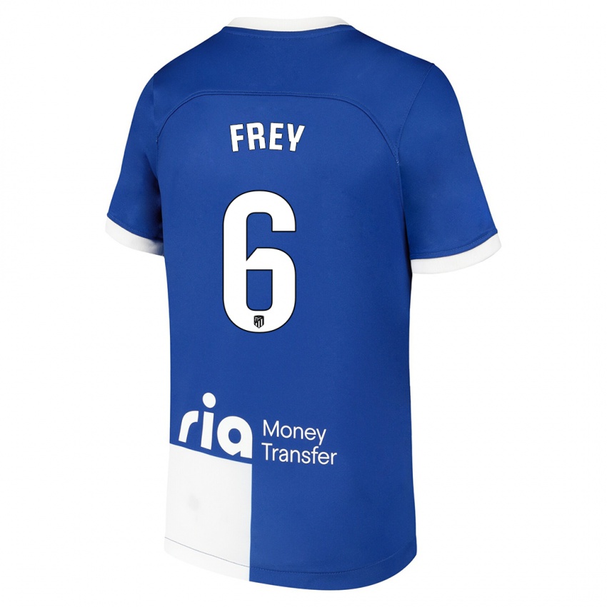 Bambino Maglia Darío Frey #6 Blu Bianco Kit Gara Away 2023/24 Maglietta