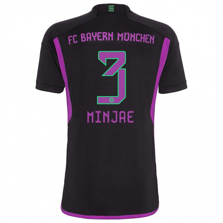 Bambino Maglia Min-Jae Kim #3 Nero Kit Gara Away 2023/24 Maglietta