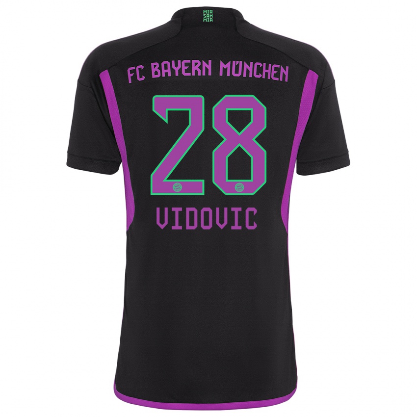 Bambino Maglia Gabriel Vidovic #28 Nero Kit Gara Away 2023/24 Maglietta