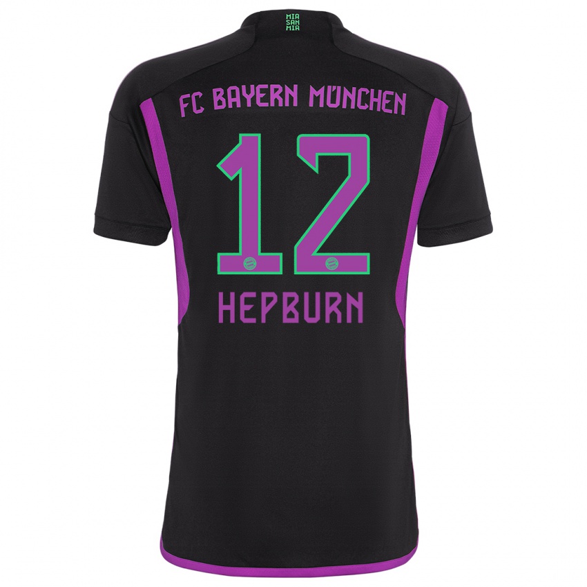 Bambino Maglia Barry Hepburn #12 Nero Kit Gara Away 2023/24 Maglietta