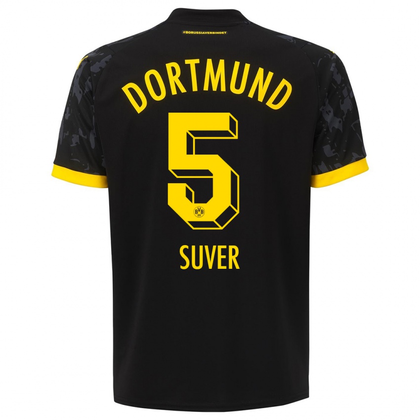 Bambino Maglia Mario Suver #5 Nero Kit Gara Away 2023/24 Maglietta