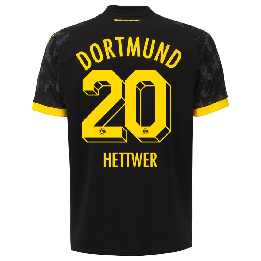 Bambino Maglia Julian Hettwer #20 Nero Kit Gara Away 2023/24 Maglietta