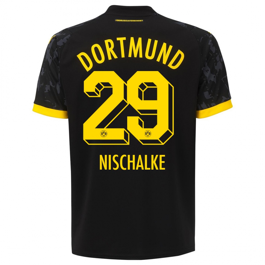 Bambino Maglia Jermain Nischalke #29 Nero Kit Gara Away 2023/24 Maglietta