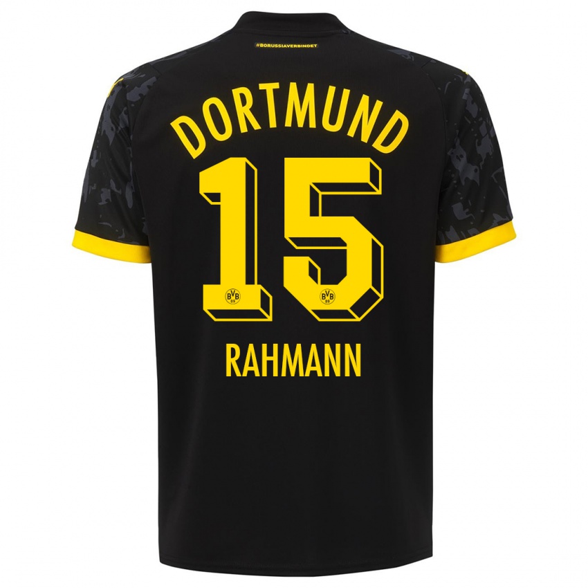 Bambino Maglia Luke Rahmann #15 Nero Kit Gara Away 2023/24 Maglietta