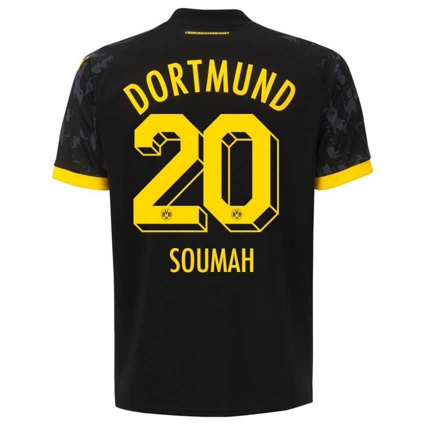 Bambino Maglia Moussa Soumah #20 Nero Kit Gara Away 2023/24 Maglietta