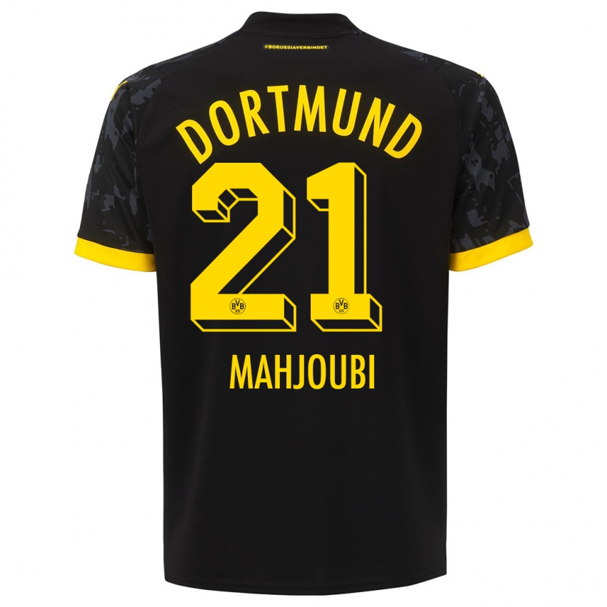 Bambino Maglia Anas Mahjoubi #21 Nero Kit Gara Away 2023/24 Maglietta