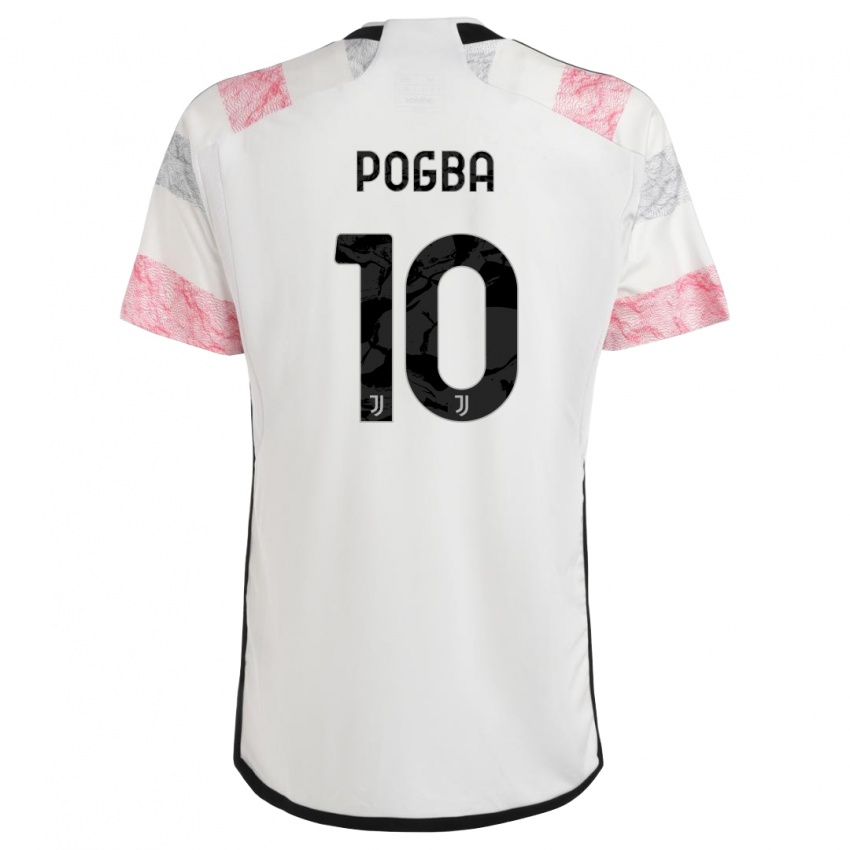 Bambino Maglia Paul Pogba #10 Bianco Rosa Kit Gara Away 2023/24 Maglietta