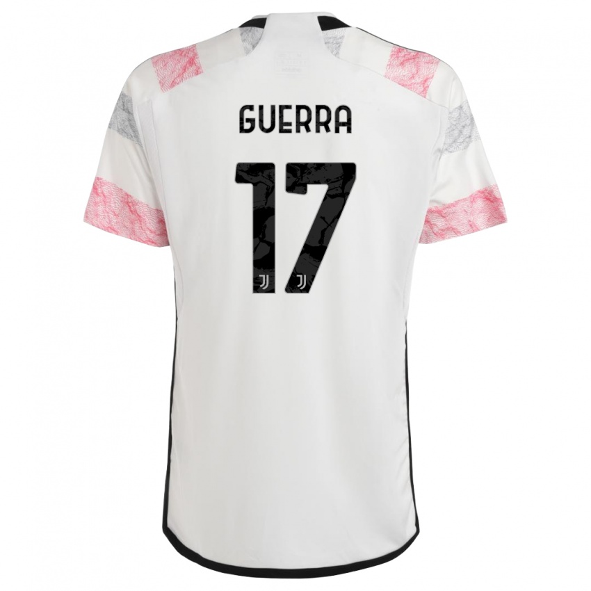Bambino Maglia Simone Guerra #17 Bianco Rosa Kit Gara Away 2023/24 Maglietta