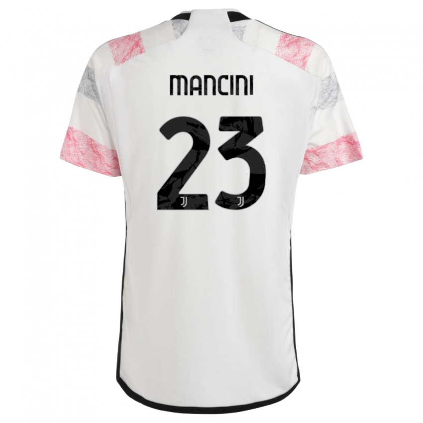 Bambino Maglia Tommaso Mancini #23 Bianco Rosa Kit Gara Away 2023/24 Maglietta