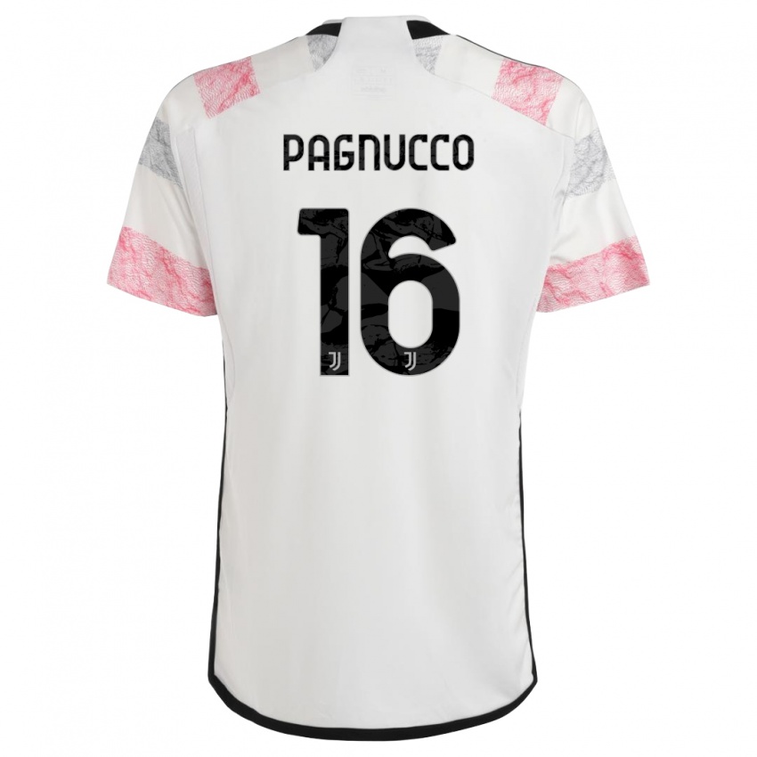 Bambino Maglia Filippo Pagnucco #16 Bianco Rosa Kit Gara Away 2023/24 Maglietta