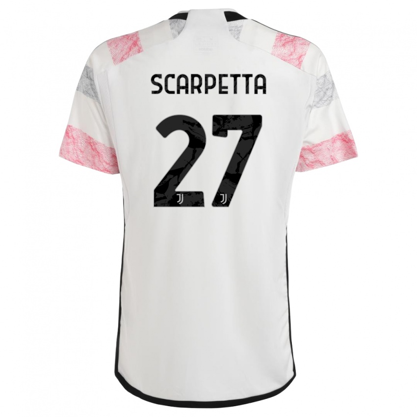 Bambino Maglia Jacopo Scarpetta #27 Bianco Rosa Kit Gara Away 2023/24 Maglietta