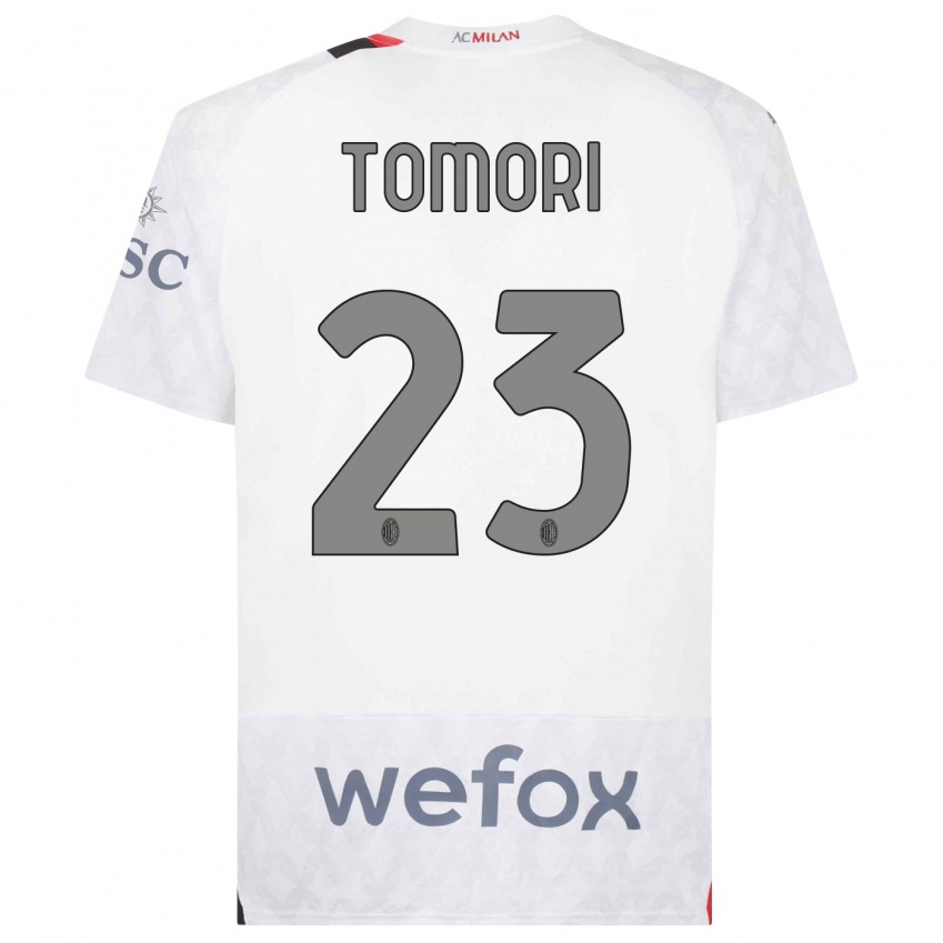 Bambino Maglia Fikayo Tomori #23 Bianco Kit Gara Away 2023/24 Maglietta