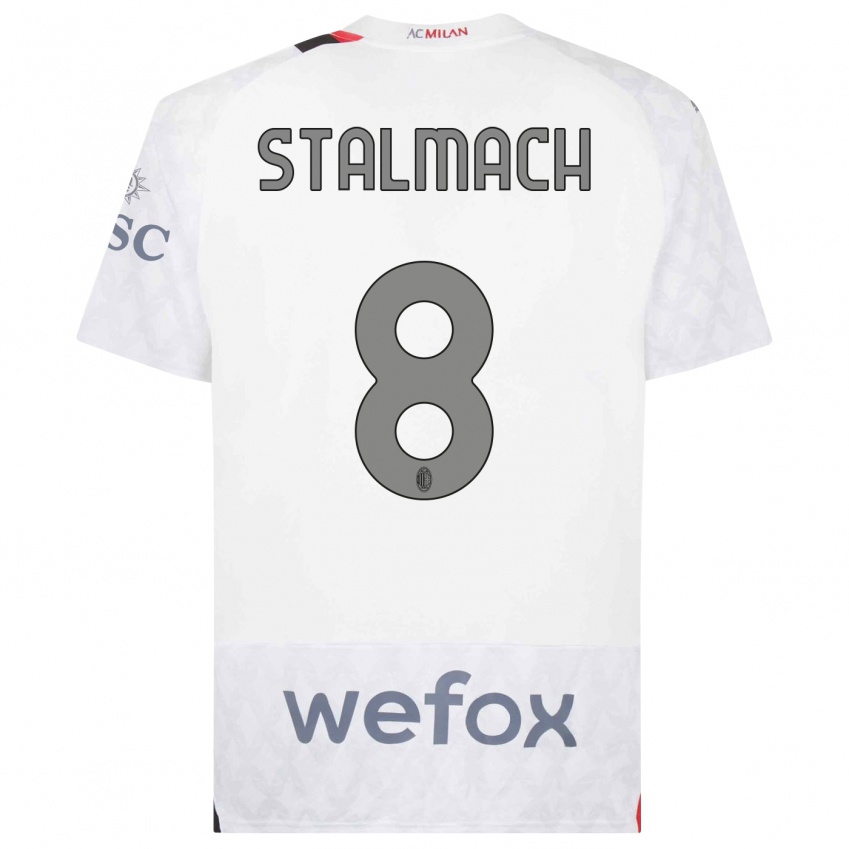 Bambino Maglia Dariusz Stalmach #8 Bianco Kit Gara Away 2023/24 Maglietta