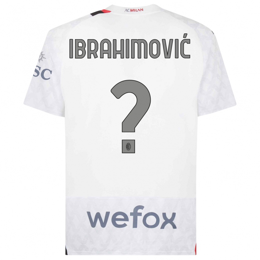 Bambino Maglia Maximilian Ibrahimović #0 Bianco Kit Gara Away 2023/24 Maglietta