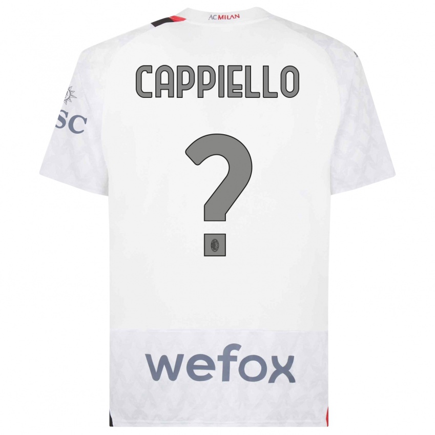 Bambino Maglia Flavio Cappiello #0 Bianco Kit Gara Away 2023/24 Maglietta