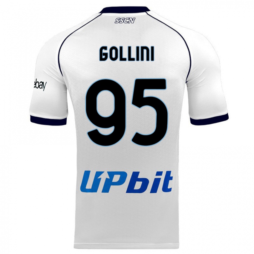 Bambino Maglia Pierluigi Gollini #95 Bianco Kit Gara Away 2023/24 Maglietta