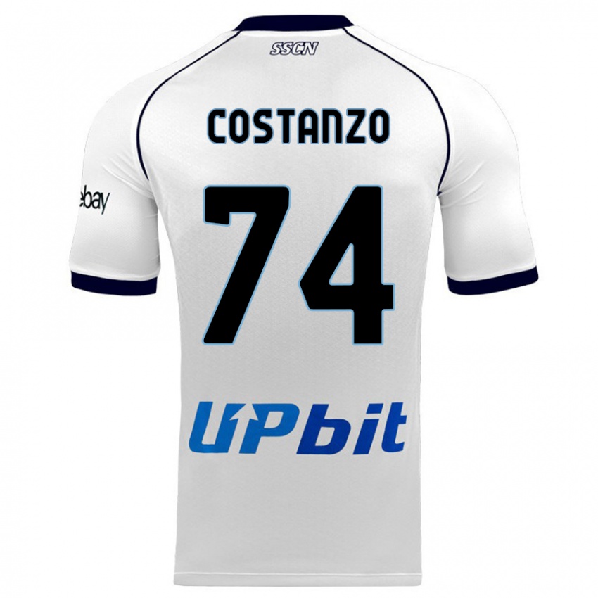 Bambino Maglia Davide Costanzo #74 Bianco Kit Gara Away 2023/24 Maglietta