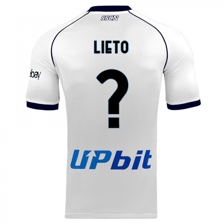 Bambino Maglia Angelo Lieto #0 Bianco Kit Gara Away 2023/24 Maglietta