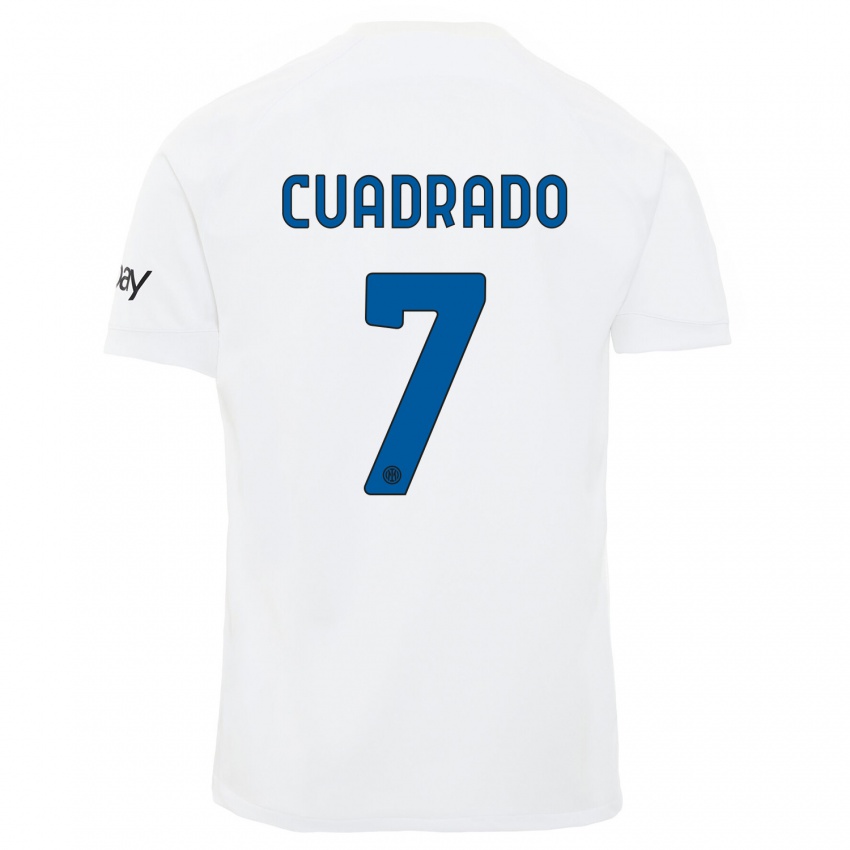 Bambino Maglia Juan Cuadrado #7 Bianco Kit Gara Away 2023/24 Maglietta
