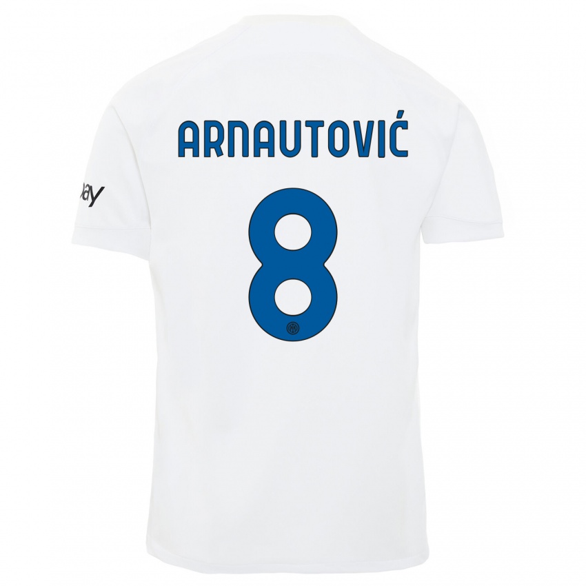 Bambino Maglia Marko Arnautovic #8 Bianco Kit Gara Away 2023/24 Maglietta