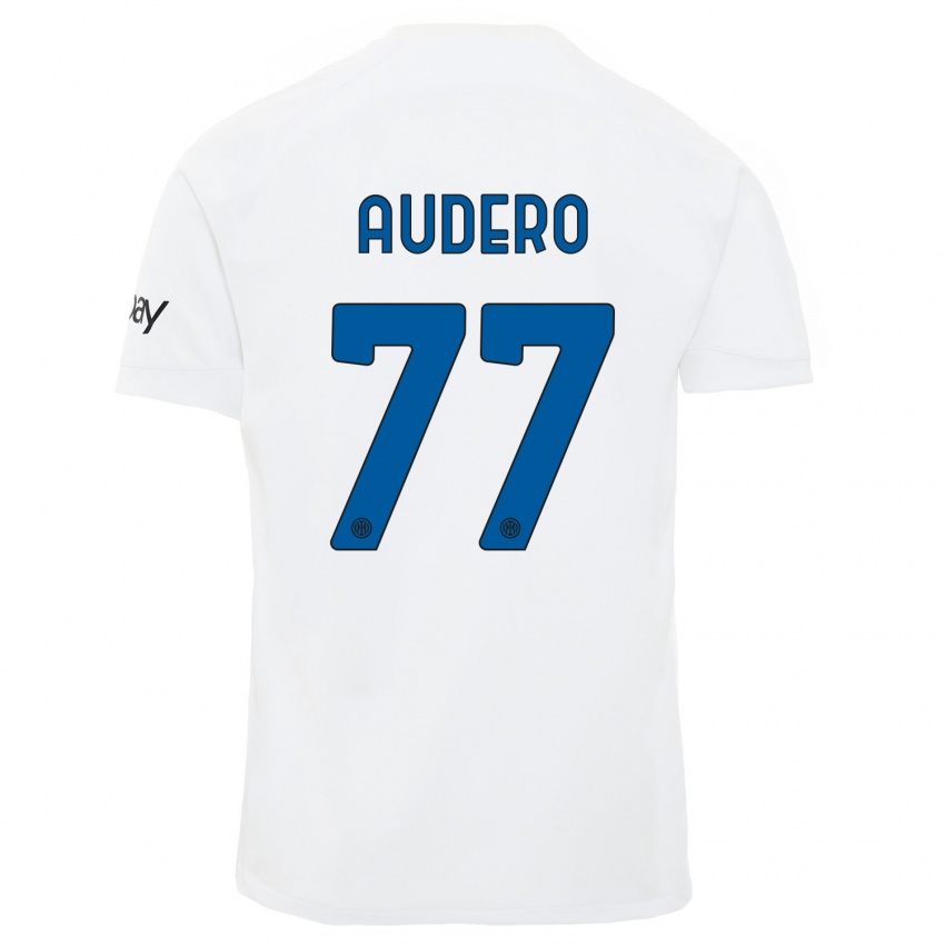 Bambino Maglia Emil Audero #77 Bianco Kit Gara Away 2023/24 Maglietta