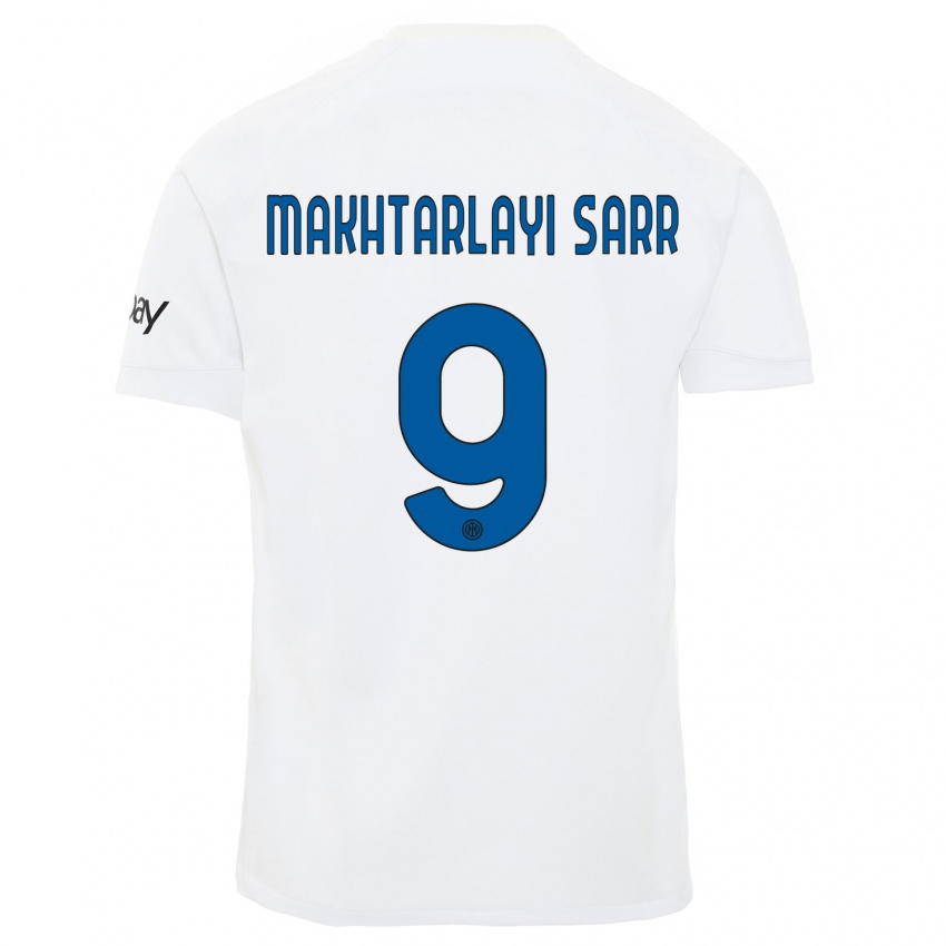 Bambino Maglia Amadou Makhtarlayi Sarr #9 Bianco Kit Gara Away 2023/24 Maglietta
