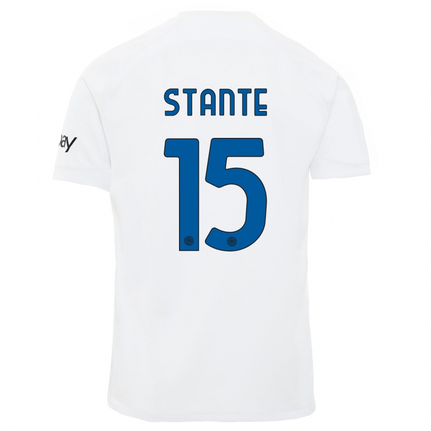 Bambino Maglia Francesco Stante #15 Bianco Kit Gara Away 2023/24 Maglietta