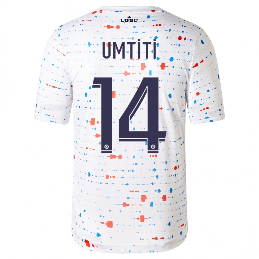 Bambino Maglia Samuel Umtiti #14 Bianco Kit Gara Away 2023/24 Maglietta