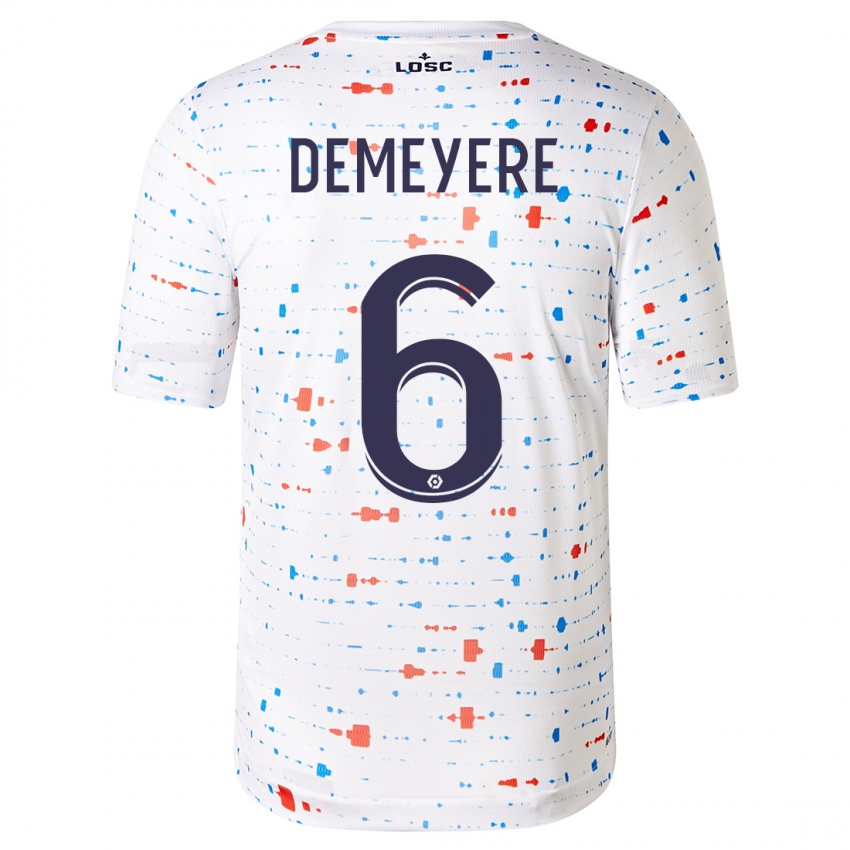 Bambino Maglia Silke Demeyere #6 Bianco Kit Gara Away 2023/24 Maglietta