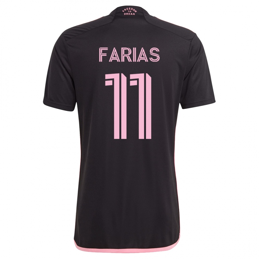 Bambino Maglia Facundo Farías #11 Nero Kit Gara Away 2023/24 Maglietta