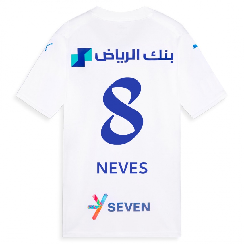 Bambino Maglia Rúben Neves #8 Bianco Kit Gara Away 2023/24 Maglietta