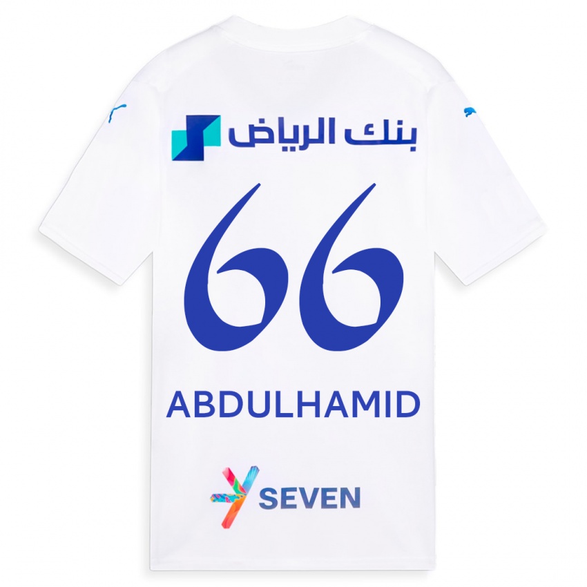 Bambino Maglia Saud Abdulhamid #66 Bianco Kit Gara Away 2023/24 Maglietta