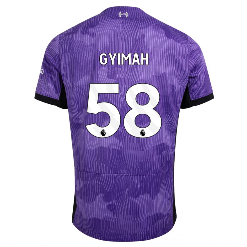 Bambino Maglia Francis Gyimah #58 Viola Kit Gara Third 2023/24 Maglietta