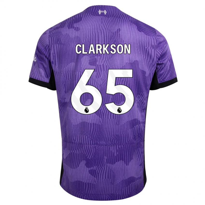 Bambino Maglia Leighton Clarkson #65 Viola Kit Gara Third 2023/24 Maglietta