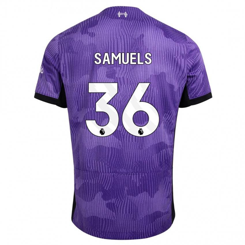 Bambino Maglia Kerron Samuels #36 Viola Kit Gara Third 2023/24 Maglietta