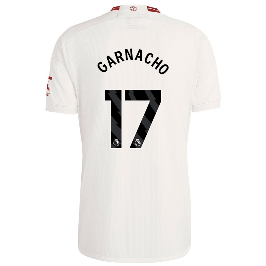 Bambino Maglia Alejandro Garnacho #17 Bianco Kit Gara Third 2023/24 Maglietta