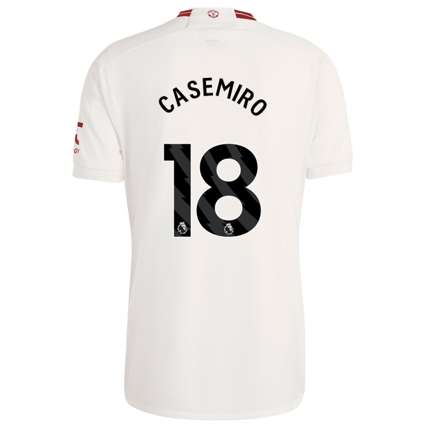 Bambino Maglia Casemiro #18 Bianco Kit Gara Third 2023/24 Maglietta