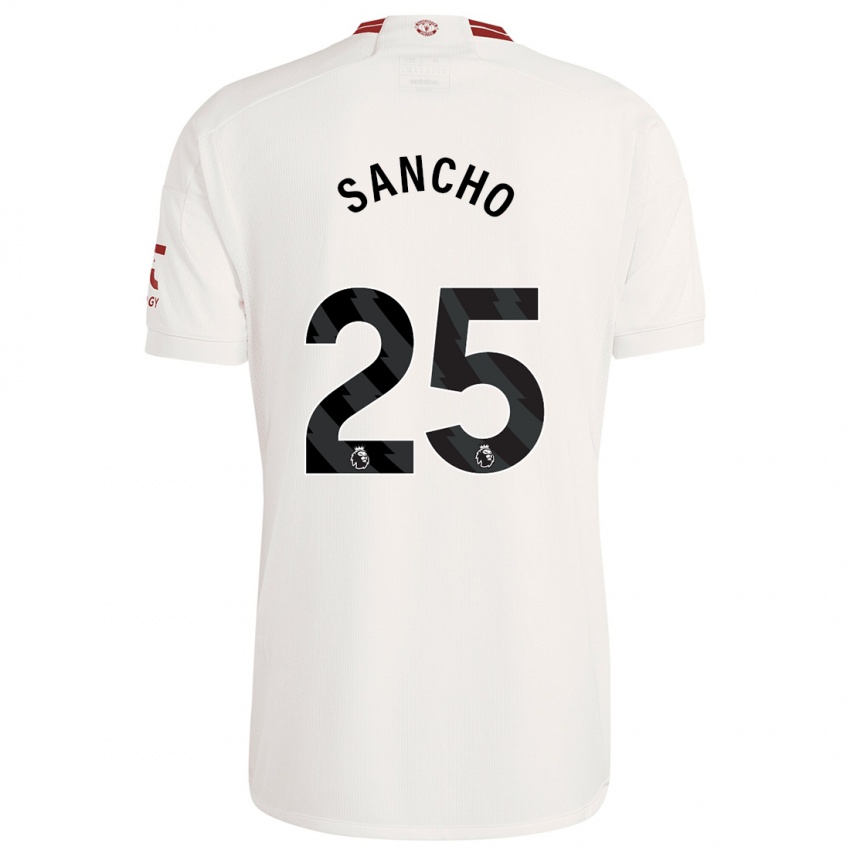 Bambino Maglia Jadon Sancho #25 Bianco Kit Gara Third 2023/24 Maglietta