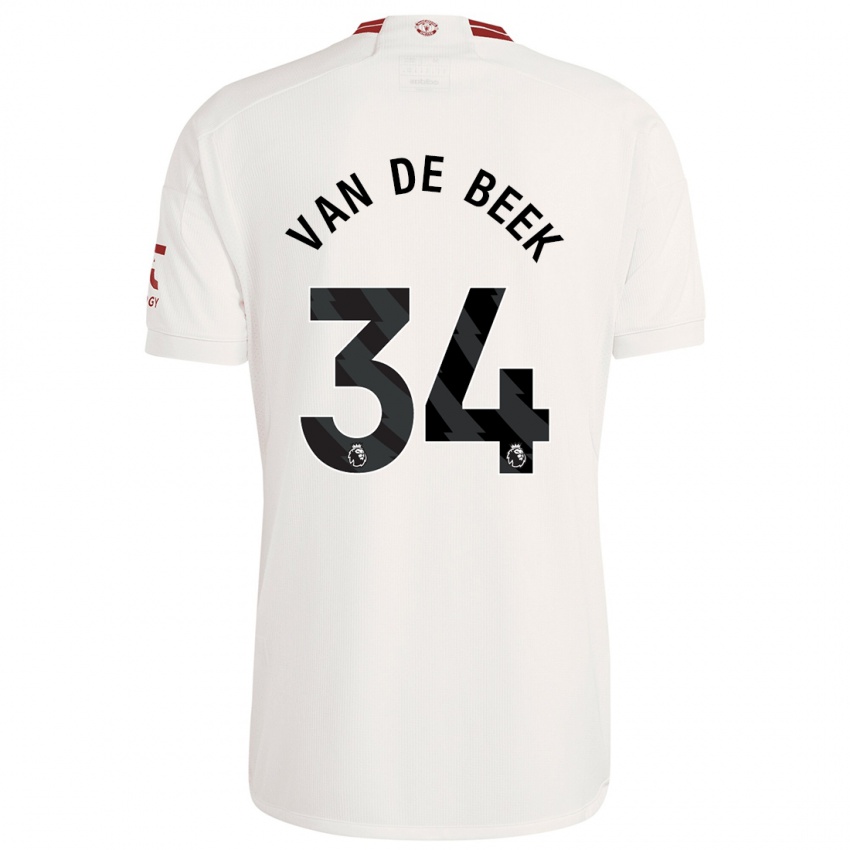 Bambino Maglia Donny Van De Beek #34 Bianco Kit Gara Third 2023/24 Maglietta