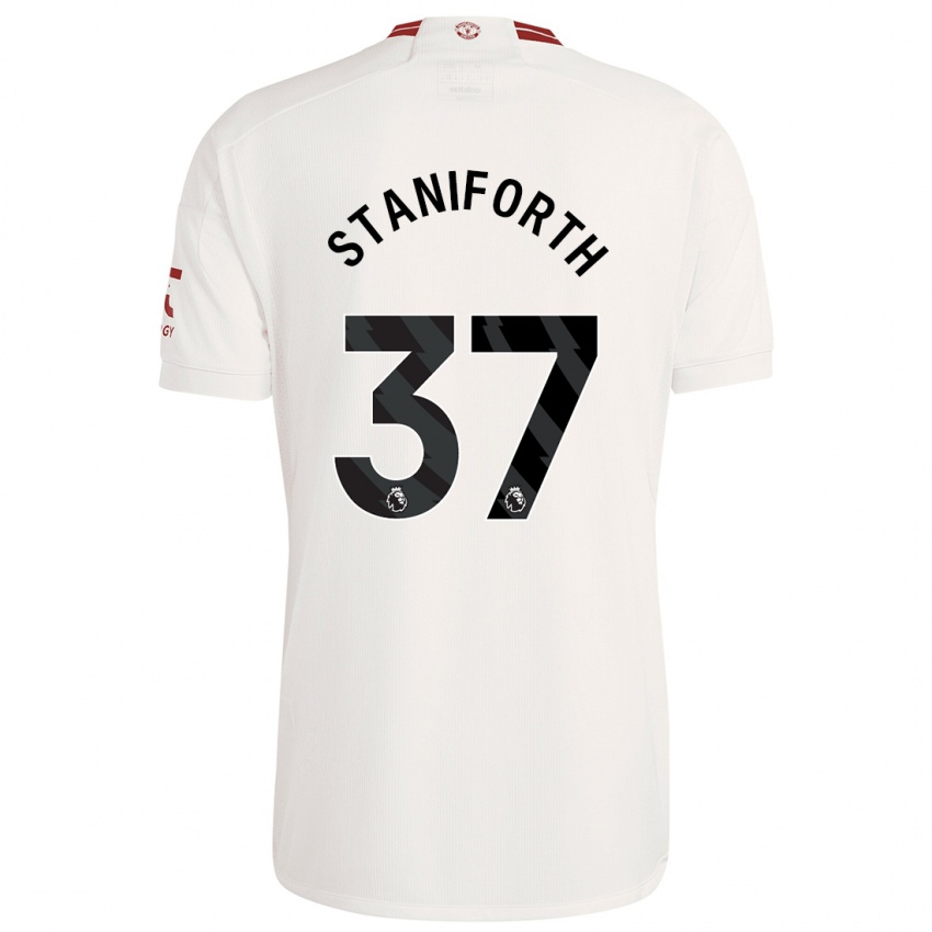 Bambino Maglia Lucy Staniforth #37 Bianco Kit Gara Third 2023/24 Maglietta