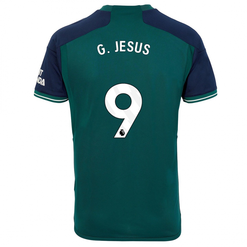 Bambino Maglia Gabriel Jesus #9 Verde Kit Gara Third 2023/24 Maglietta