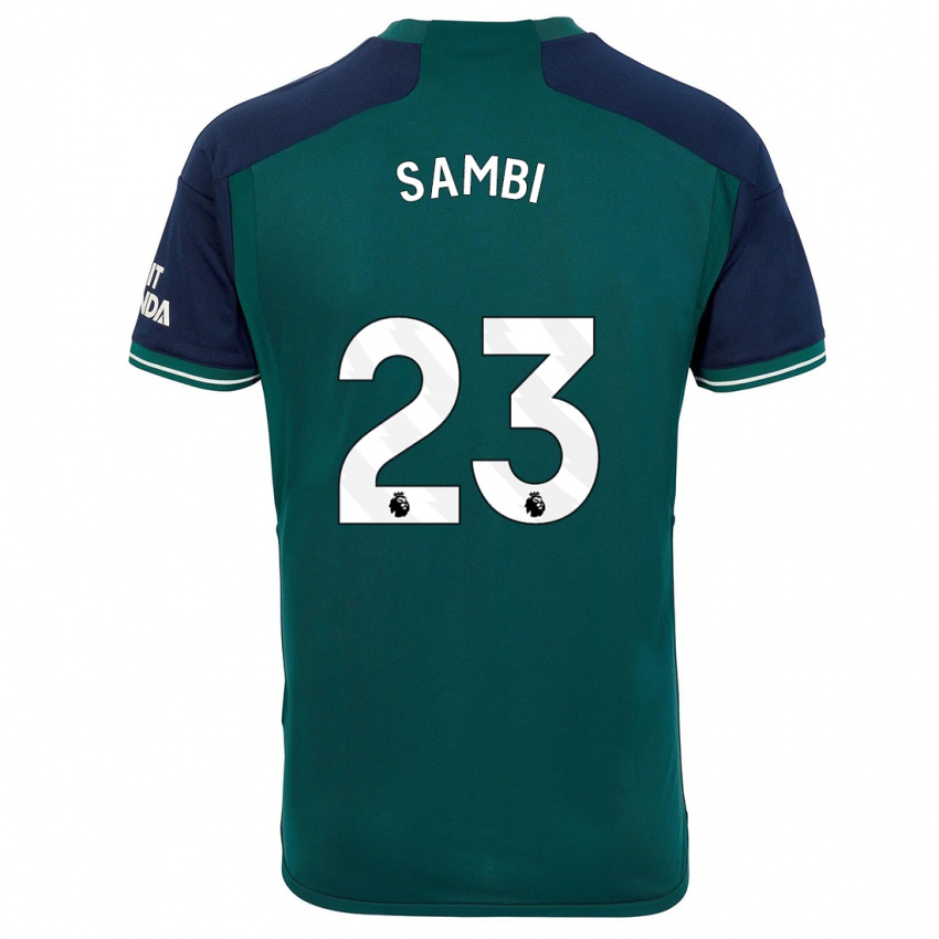 Bambino Maglia Albert Sambi Lokonga #23 Verde Kit Gara Third 2023/24 Maglietta