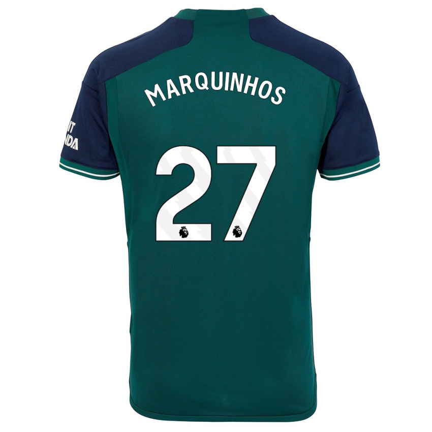 Bambino Maglia Marquinhos #27 Verde Kit Gara Third 2023/24 Maglietta